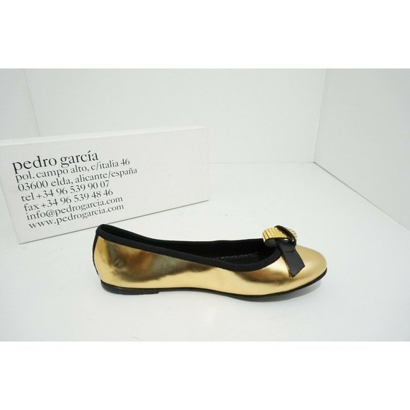 Pedro Garcia Anne Gold Mirror Kid Leather Women's Slip On Flats 36 US 6 M $460 - Picture 8 of 12